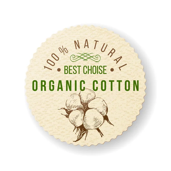Organic cotton label — Stock Vector