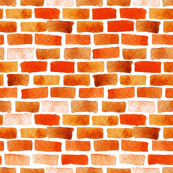 Кирпичная стена акварель бесшовная

