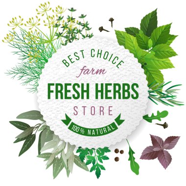  fresh herbs store emblem clipart