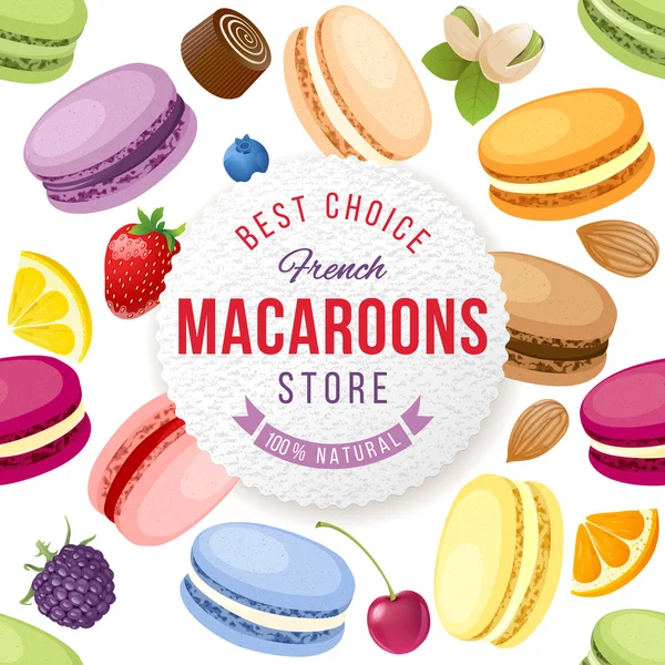 Macaroons κατάστημα έμβλημα — Διανυσματικό Αρχείο