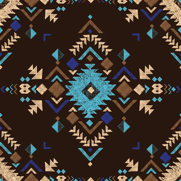 Motif sans couture tribal dessiné à la main — Image vectorielle