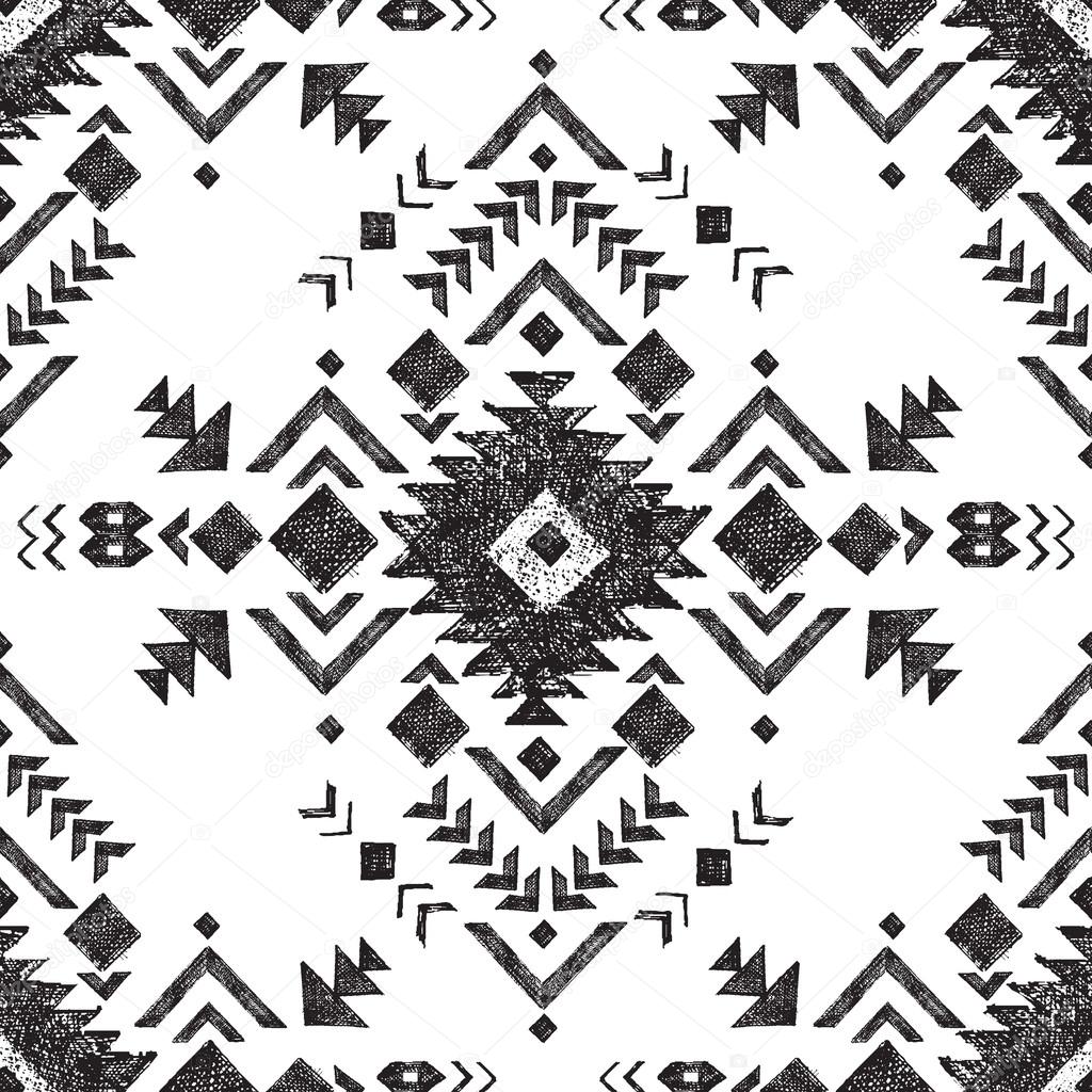 hand drawn tribal seamless pattern