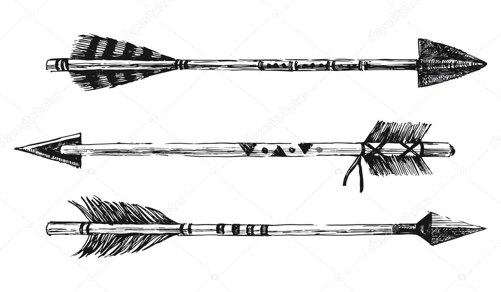 hand drawn arrows in tribal style