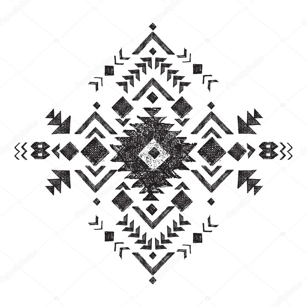 hand drawn tribal design element