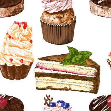 ile Seamless Modeli el çekilmiş tatlılar