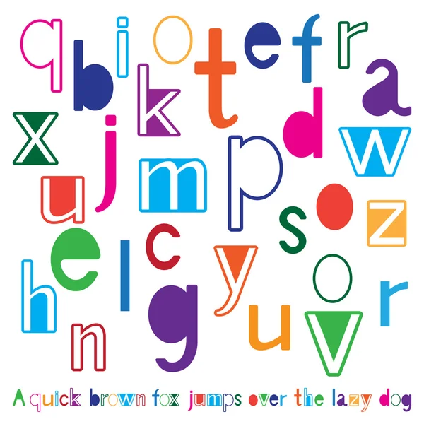 Alphabet mignon lumineux — Image vectorielle