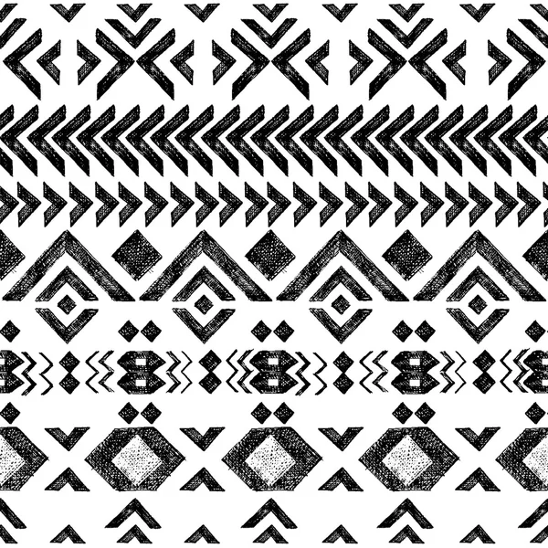 Zwart-wit tribal ornament — Stockvector