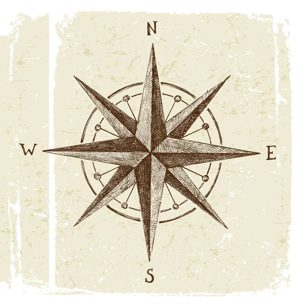 Hand drawn wind rose Stock Illustration