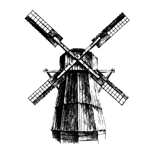 Hand getrokken molen — Stockvector