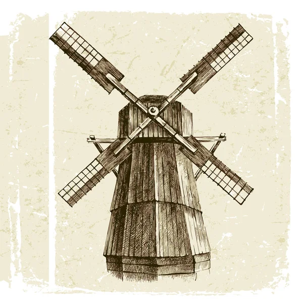 Hand getrokken molen — Stockvector