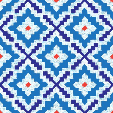 elle çizilmiş mavi ve beyaz seamless modeli