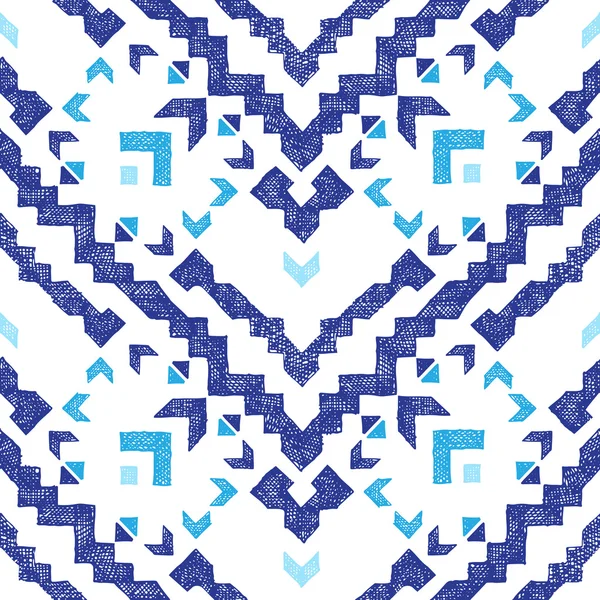 Motif sans couture tribal dessiné à la main — Image vectorielle