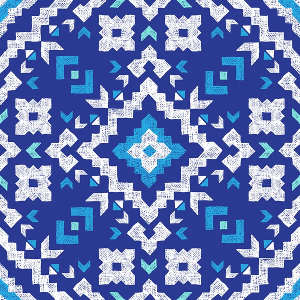 Dibujado a mano patrón tribal sin costura — Vector de stock