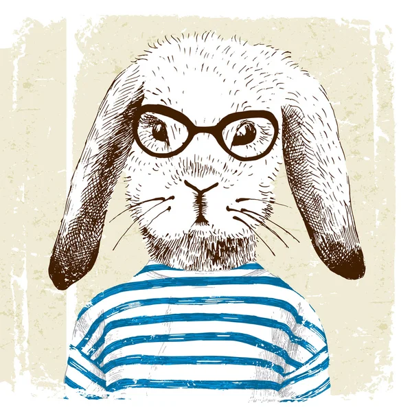 Yukarı giyinmiş tavşan gösteren resim — Stok Vektör