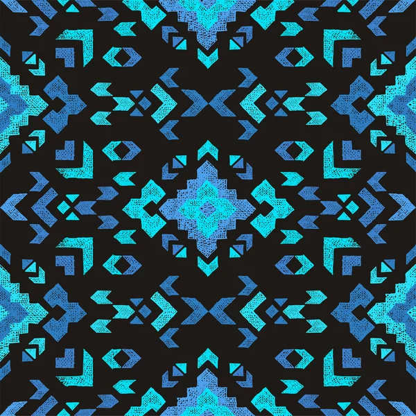 Motif sans couture tribal dessiné à la main — Image vectorielle