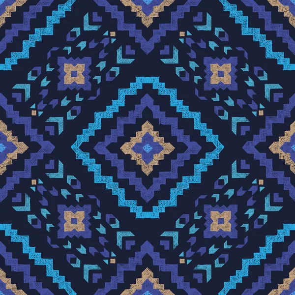 Motif sans couture tribal dessiné à la main — Image vectorielle