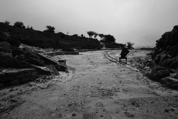 Terk edilmiş demiryolu maden arabası