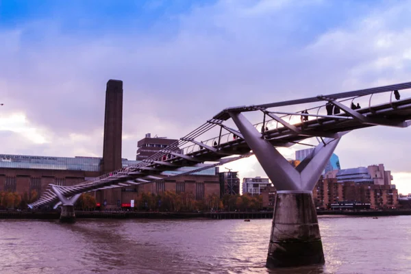 Otono Londres Puente Del Milenio Museo Tate Modern — Fotografia de Stock