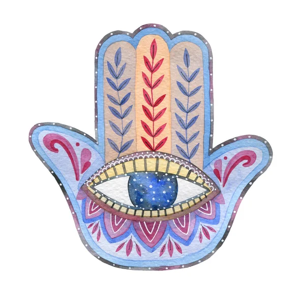 Hamsa Protective Amulet Open Amulet Five Fingers Large Open Eye — Stock Photo, Image