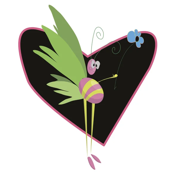 Papillon avec fleur à la main — Image vectorielle