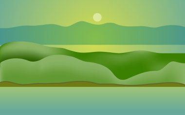 Gün batımında yaz manzara