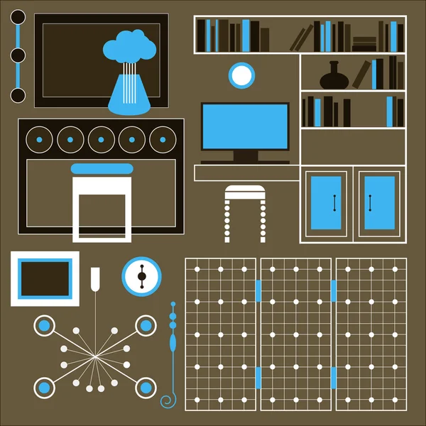 Ensemble de meubles pour l'intérieur — Image vectorielle