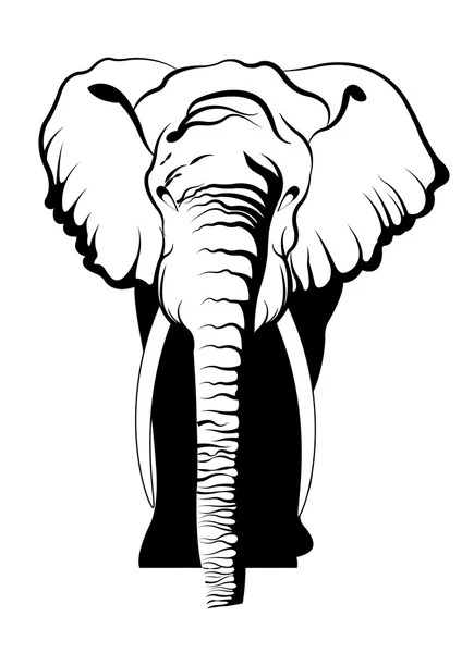 Sloní silueta zvířete — Stockový vektor