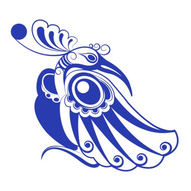 Dekoratif mavi kuş, öğe süsleme