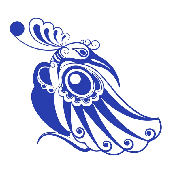 Dekoratif mavi kuş, öğe süsleme