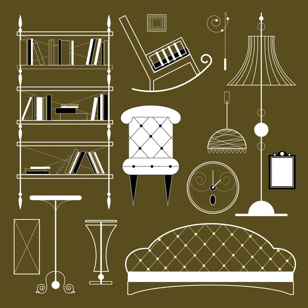 Ensemble de meubles — Image vectorielle