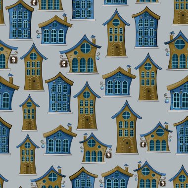 Kentsel peri evlerin sorunsuz arka plan