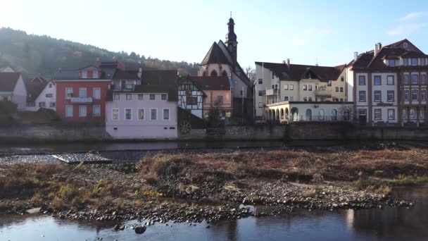 Ωραία Θέα Της Πόλης Του Gernsbach Στη Νότια Γερμανία — Αρχείο Βίντεο