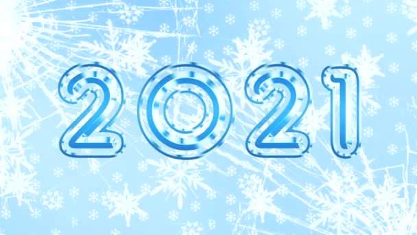 Rok Bovise Pozdrav Nápis Šťastný Nový Rok 2021 Zářící Obloze — Stock video