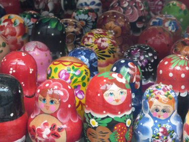 St. Petersburg Rusya 'daki bir grup matryoshka bebeği.