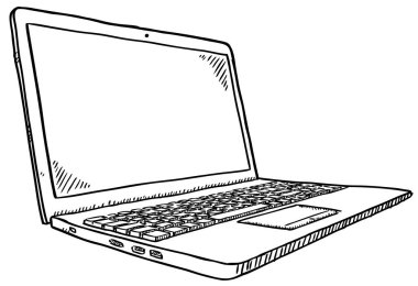 Modern defter karalaması - eskiz tarzı siyah-beyaz çizim. Şeffaf arkaplanda siyah ve beyaz dolgu.