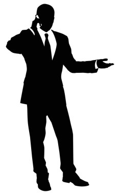 İşadamı cep telefonundan konuşuyor