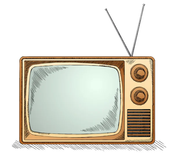 Esboço de TV retro - versão a cores — Vetor de Stock