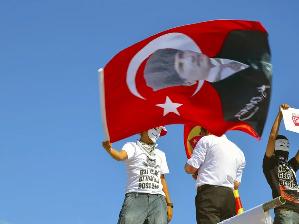 Taksim Gezi Parkı protestolar ve olaylar. A ben protesto görüntülemek — Stok fotoğraf