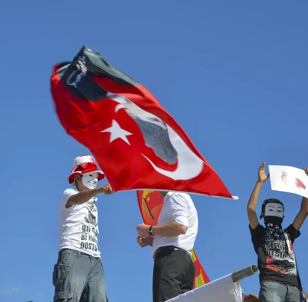Taksim Gezi Park protests and Events. A view from the protests i — Stock Photo, Image