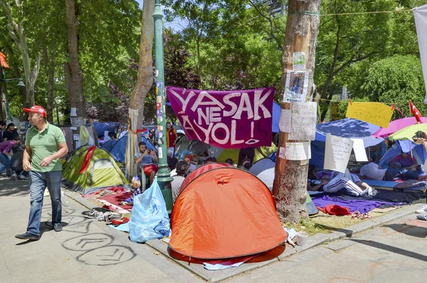 Taksim Gezi Parkı protestolar ve olaylar. Taksim Gezi Parkı koruma — Stok fotoğraf