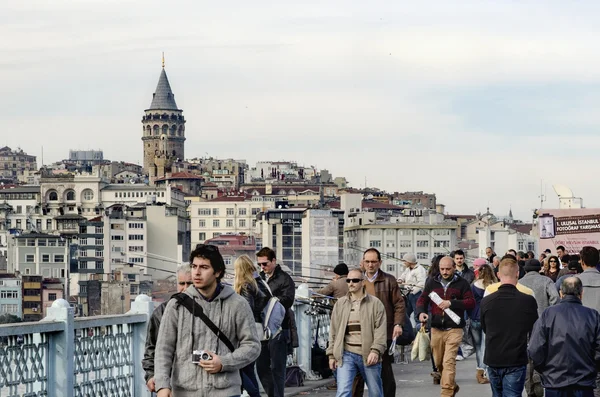 Galata Tower, a fortress located in the Galata district of Istan — Stock Photo, Image