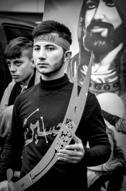 Aşure küresel yas töreni. Karbala şehit Commemor