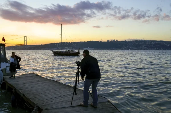 Istanbul Strait views. A photographer landscape viewing. — Stock Photo, Image