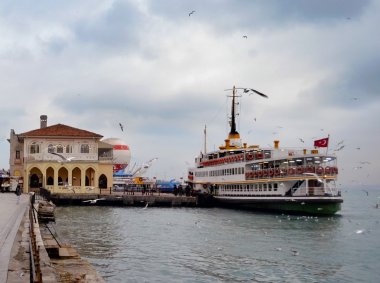 Istanbul feribot. Martılar olan her yerde Istanbul '.