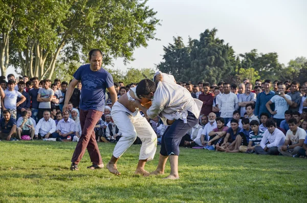 Lucha turcomana de Asia Central en Estambul — Foto de Stock