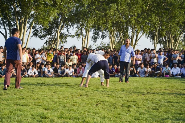 Lucha turcomana de Asia Central en Estambul — Foto de Stock