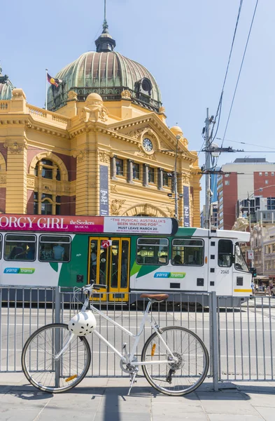 Weergave van Finders Street Station in Melbourne, Australië — Stockfoto