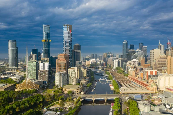 CBD Melbourne o wschodzie słońca — Zdjęcie stockowe