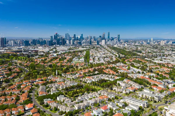 Photo aérienne du quartier central des affaires de Melbourne et des maisons de luxe — Photo