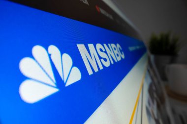 Web sitesindeki MSNBC logosunun yakın görüntüsü